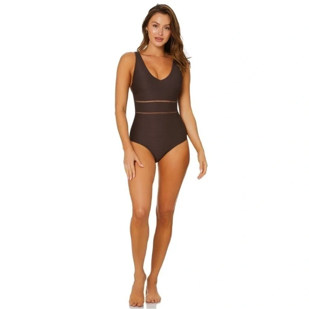New Sea Level Tank Style Multifit One Piece Swimsut ESPRESSO Size US 6 MSRP $130